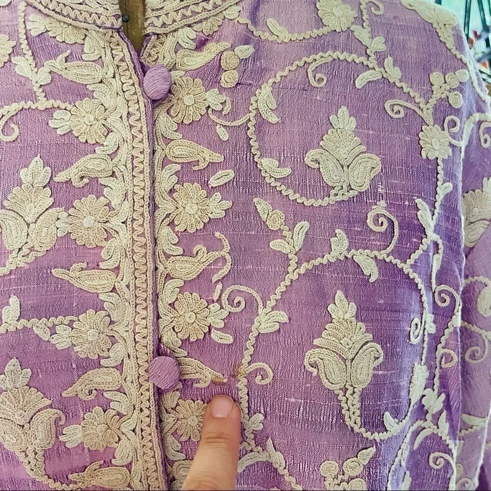 BOUTIQUE | purple & cream asian inspired jacket - Picture 2 of 13